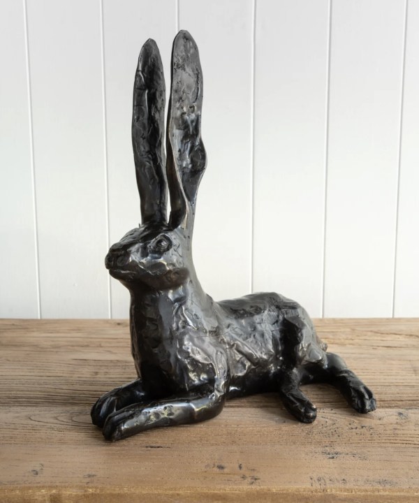 Alternative view of Large Alert Bronze/Gold Hare